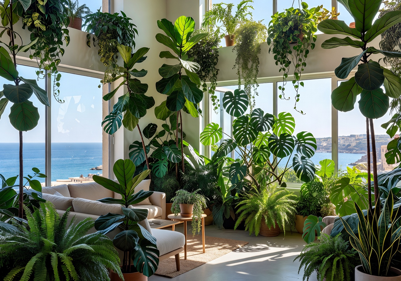 Botanical residence with floor to ceiling plants in Sliema